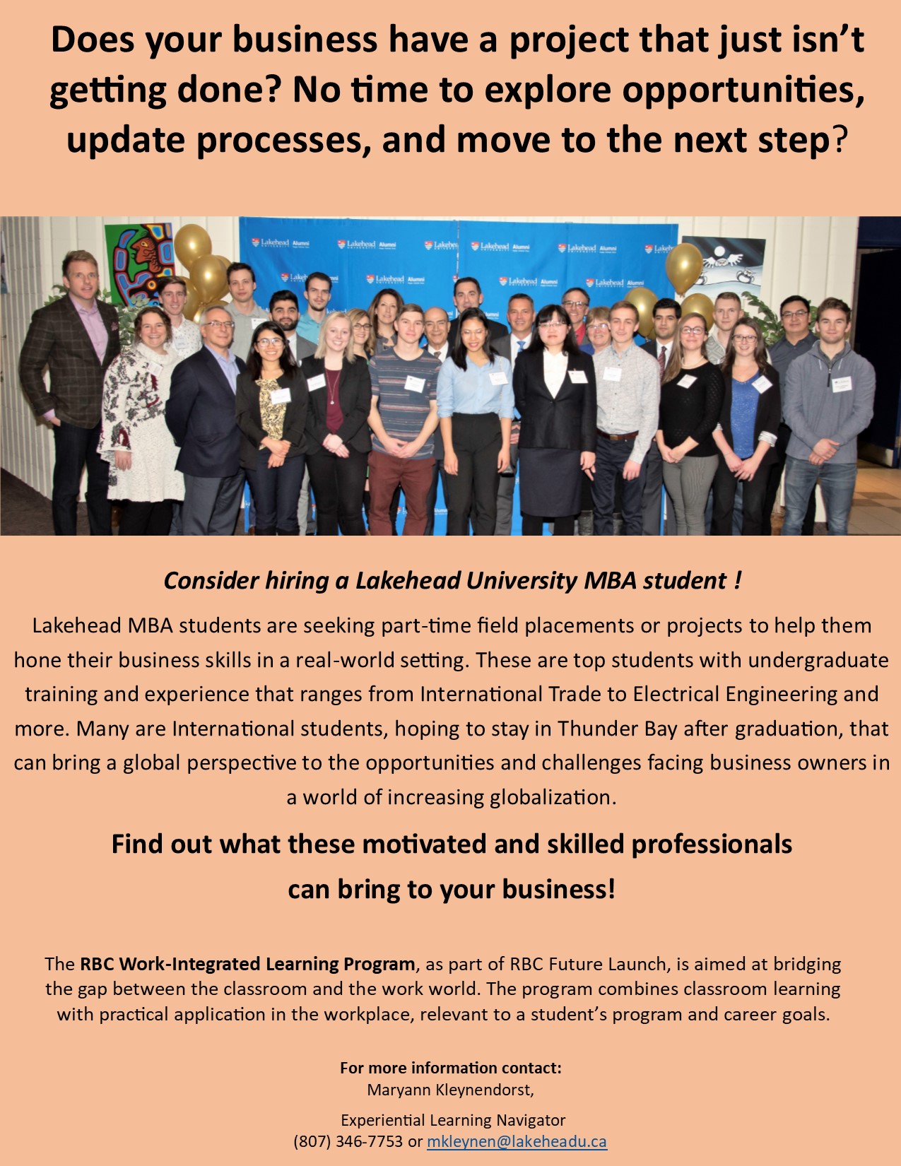 MBA Flyer for Employers